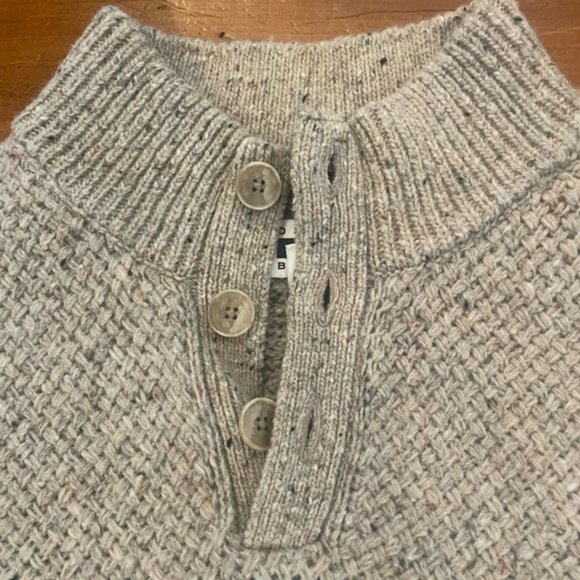 Joseph Abboud Wool Blend Oatmeal Grey Sweater - Picture 3 of 8